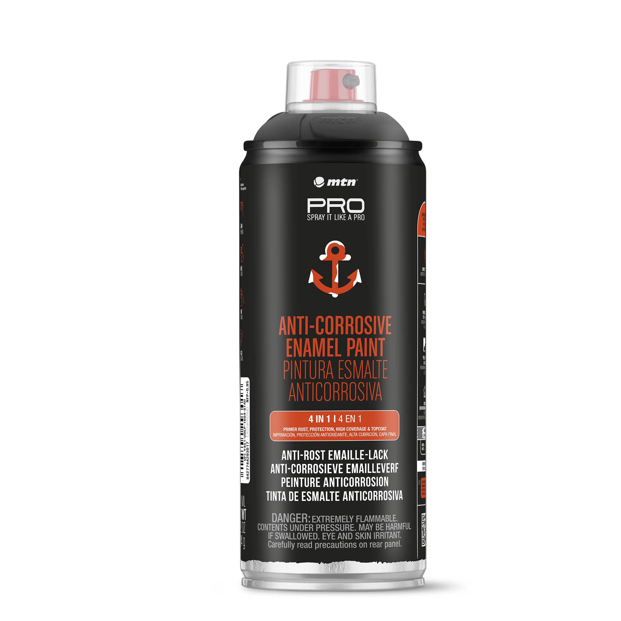 MTN PRO Spray Paint - Anti-Corrosive Enamel Paint 400ml - Black