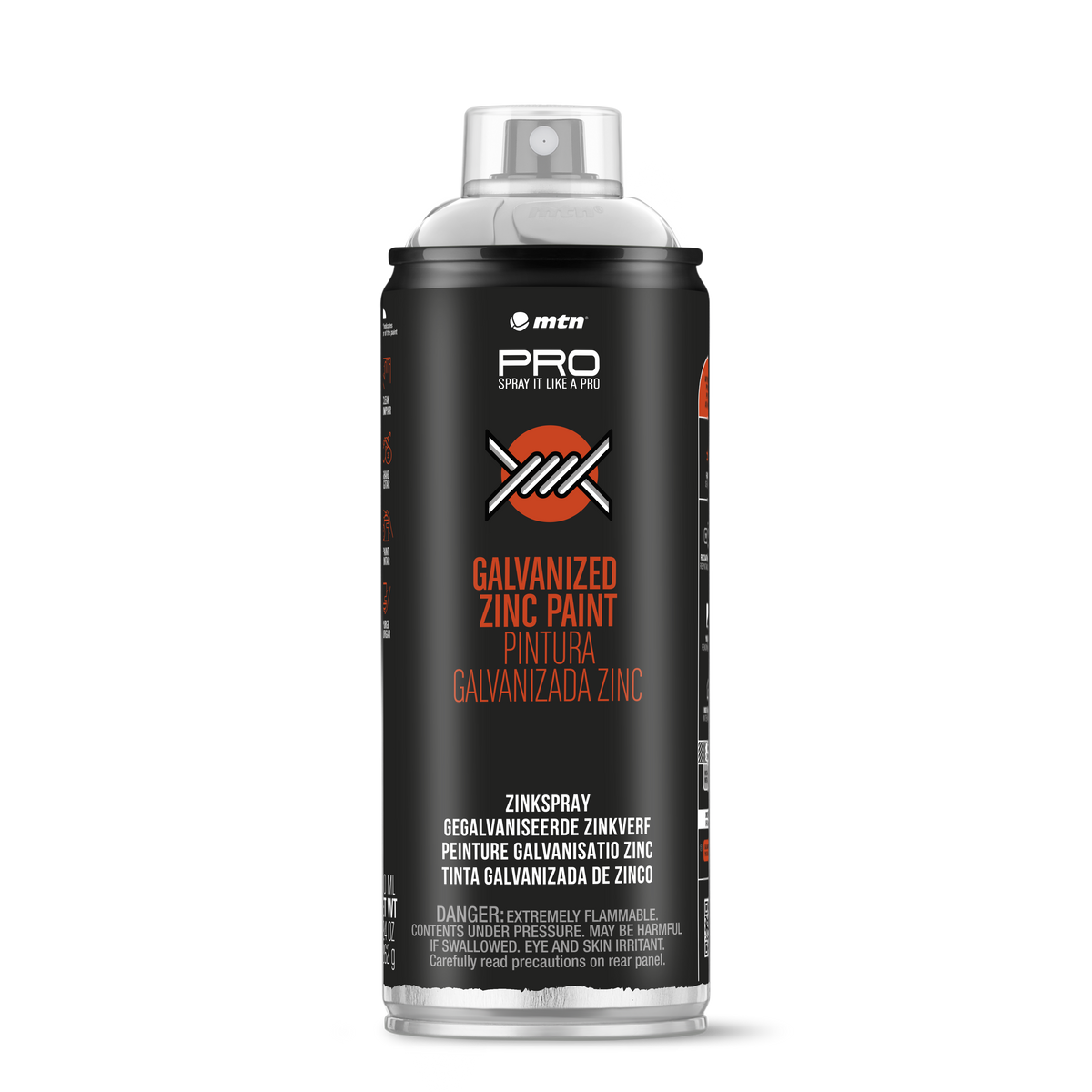 MTN PRO Spray Paint - Glossy Zinc / Galvanized Silver
