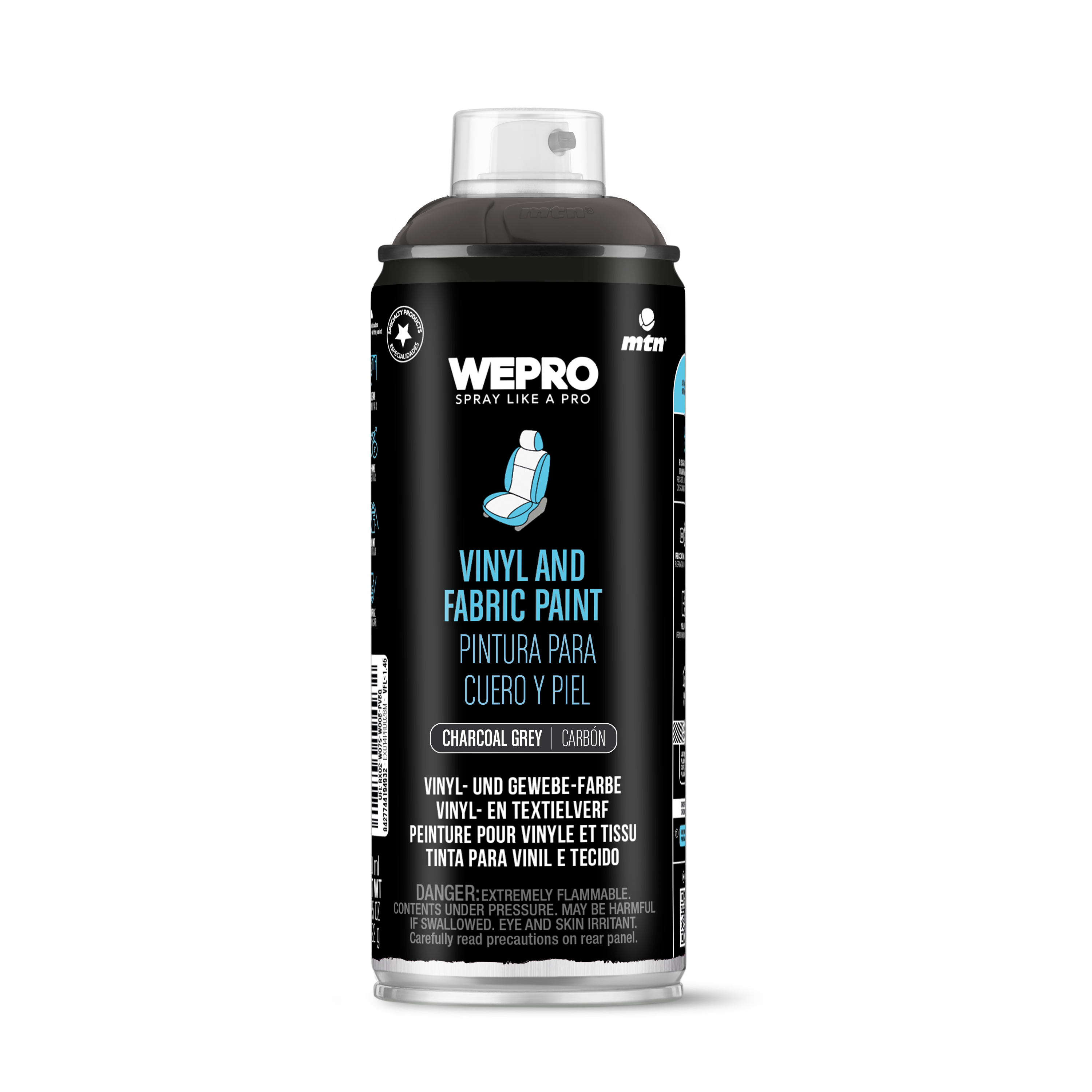 MTN WEPRO Vinyl and fabric paint - Charcoal Grey 400ml