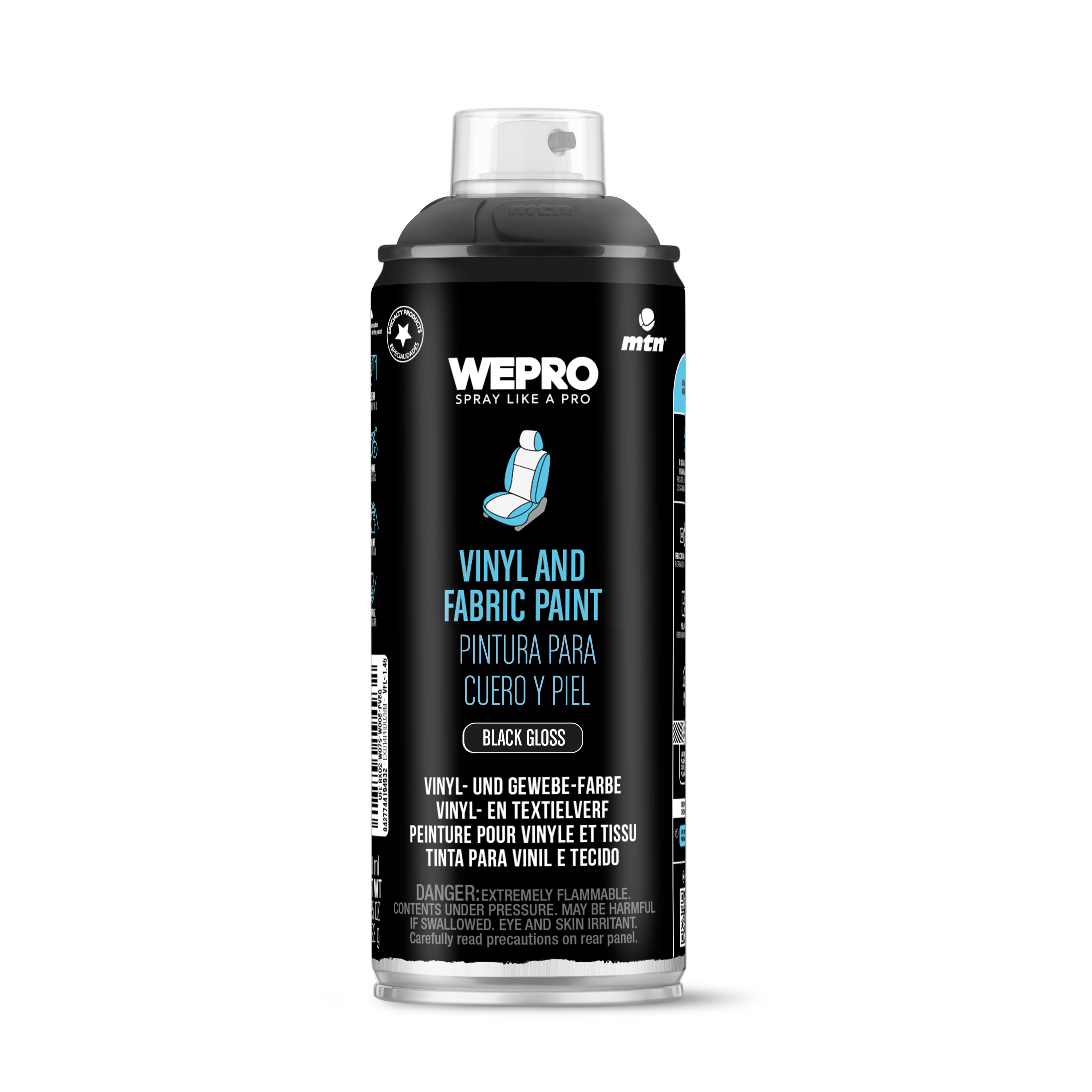 MTN WEPRO Vinyl and fabric paint - Black Gloss 400ml