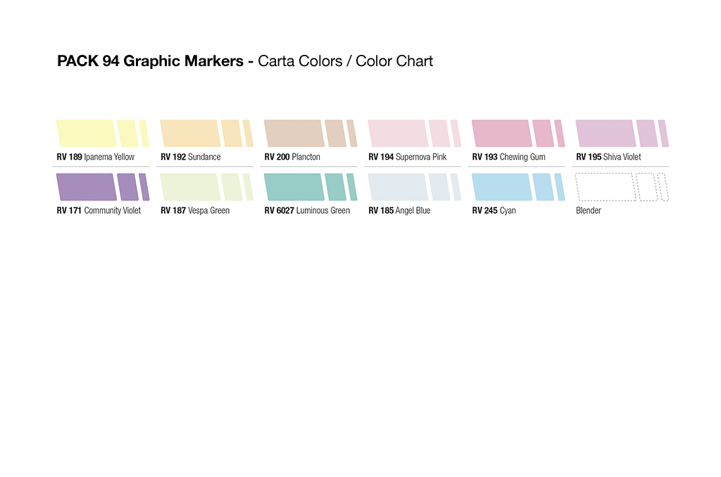 MTN 94 Graphic Marker 12 Pack - Pastel Colors