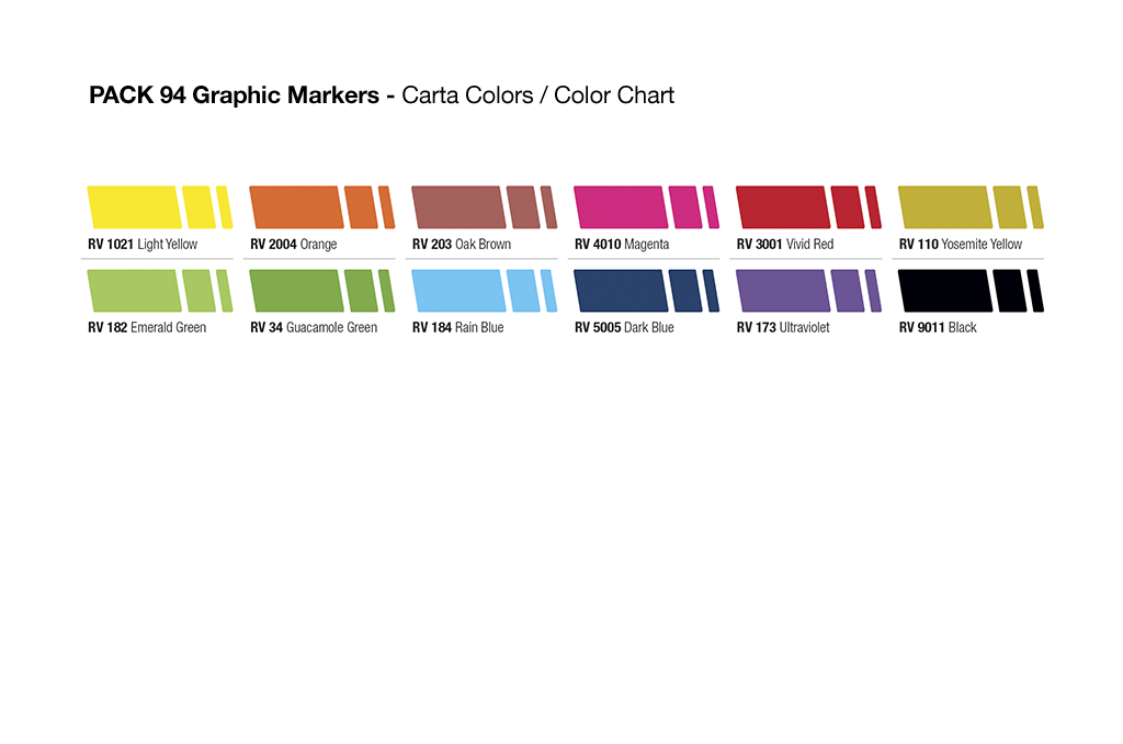 MTN 94 Graphic Marker 12 Pack - Solid Colors