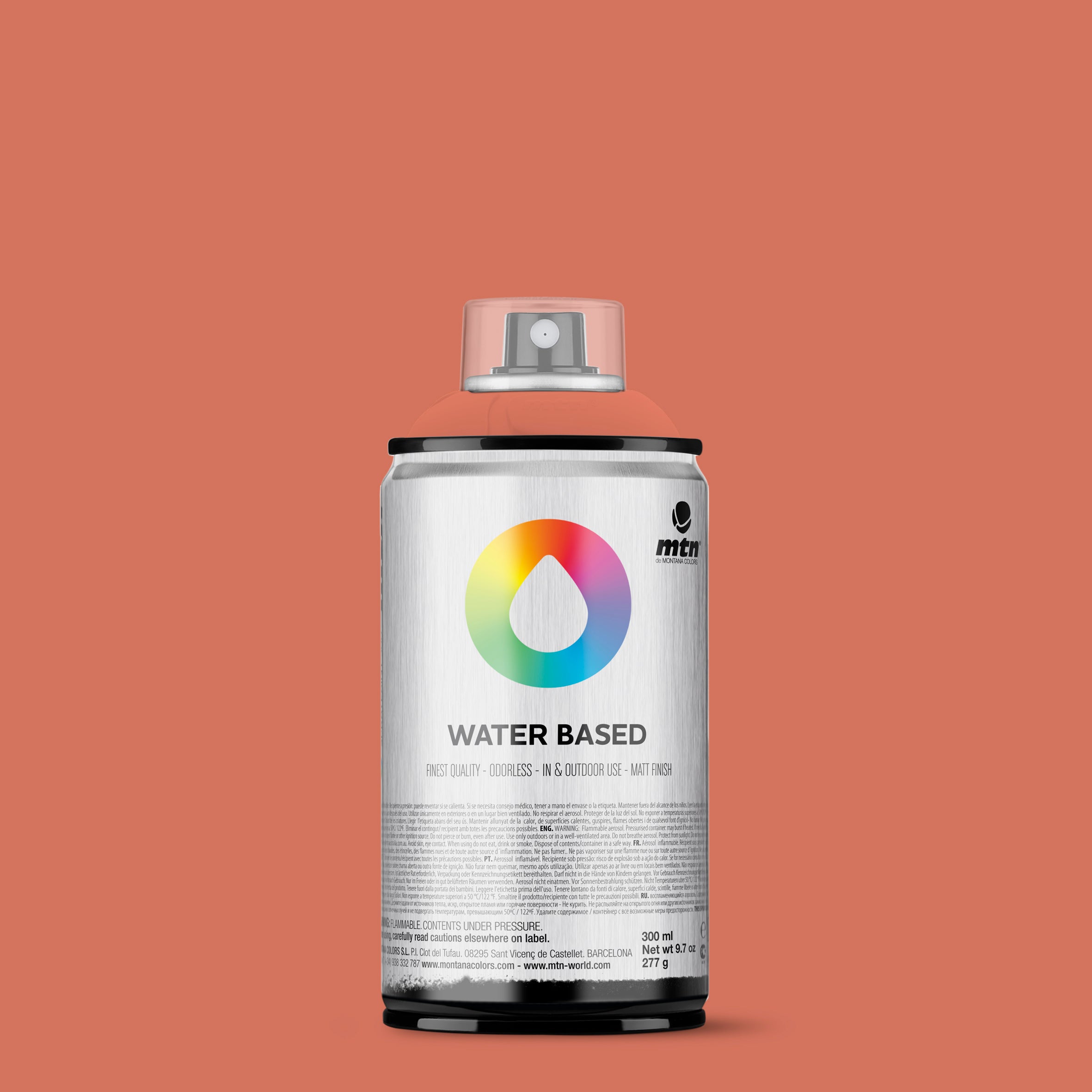 MTN Water Based 300ml Spray Paint - WRV223 - Cadmium Red Light (Buddha
