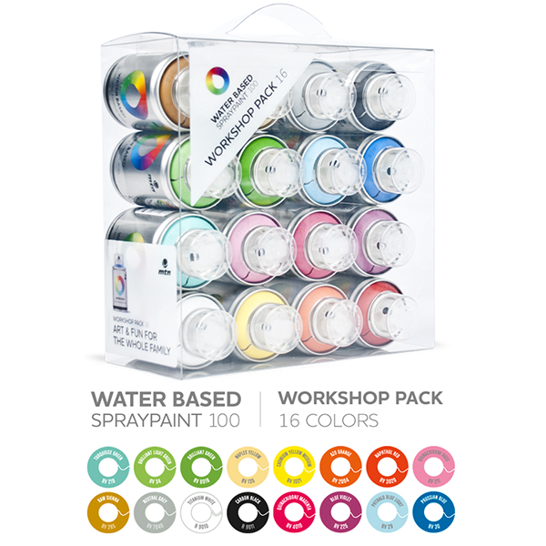 MTN Water Based 100ml Spray Paint - 16 Pack