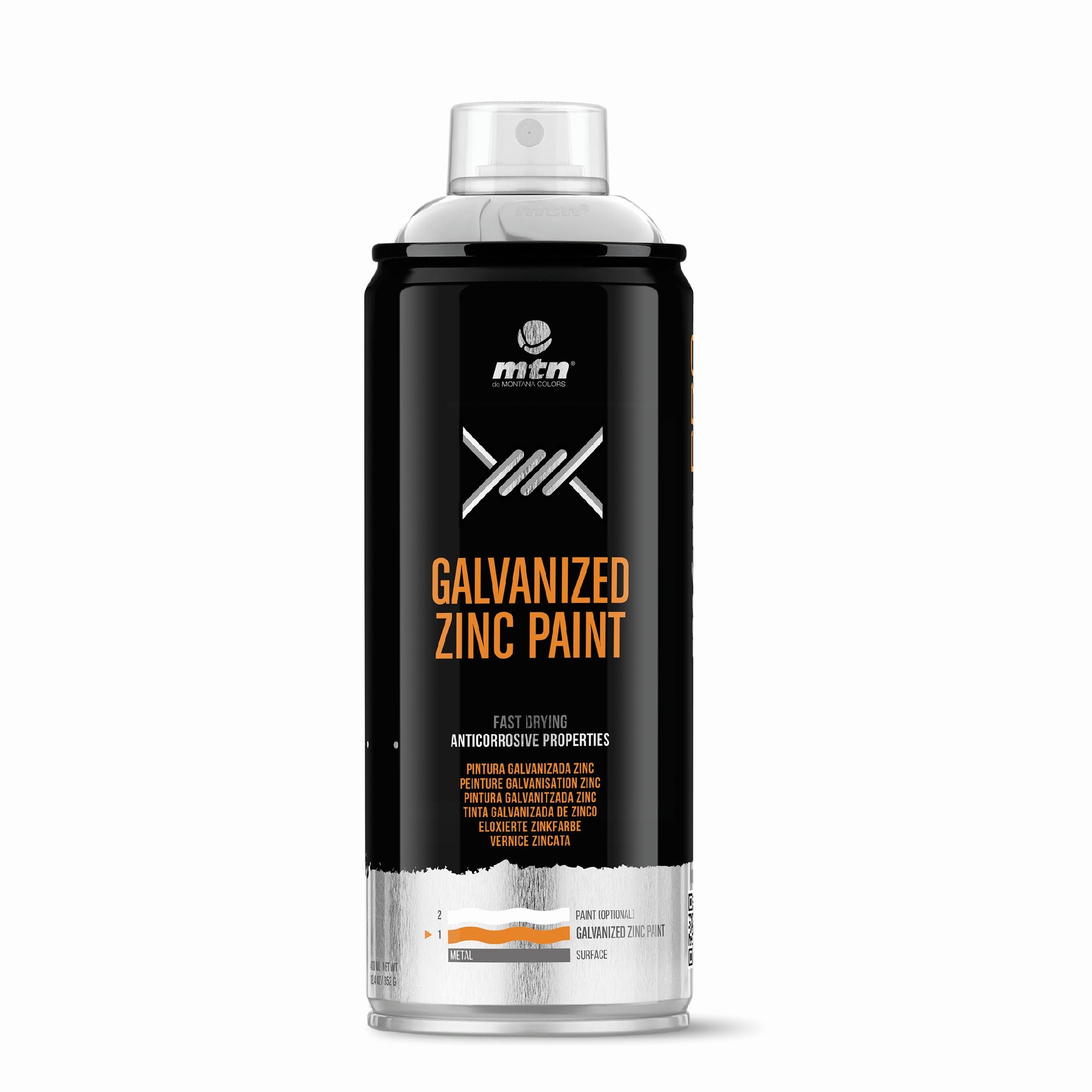 MTN PRO Spray Paint - Galvanized Zinc Paint 400ml - Cold Galvanized Matt Zinc 99%