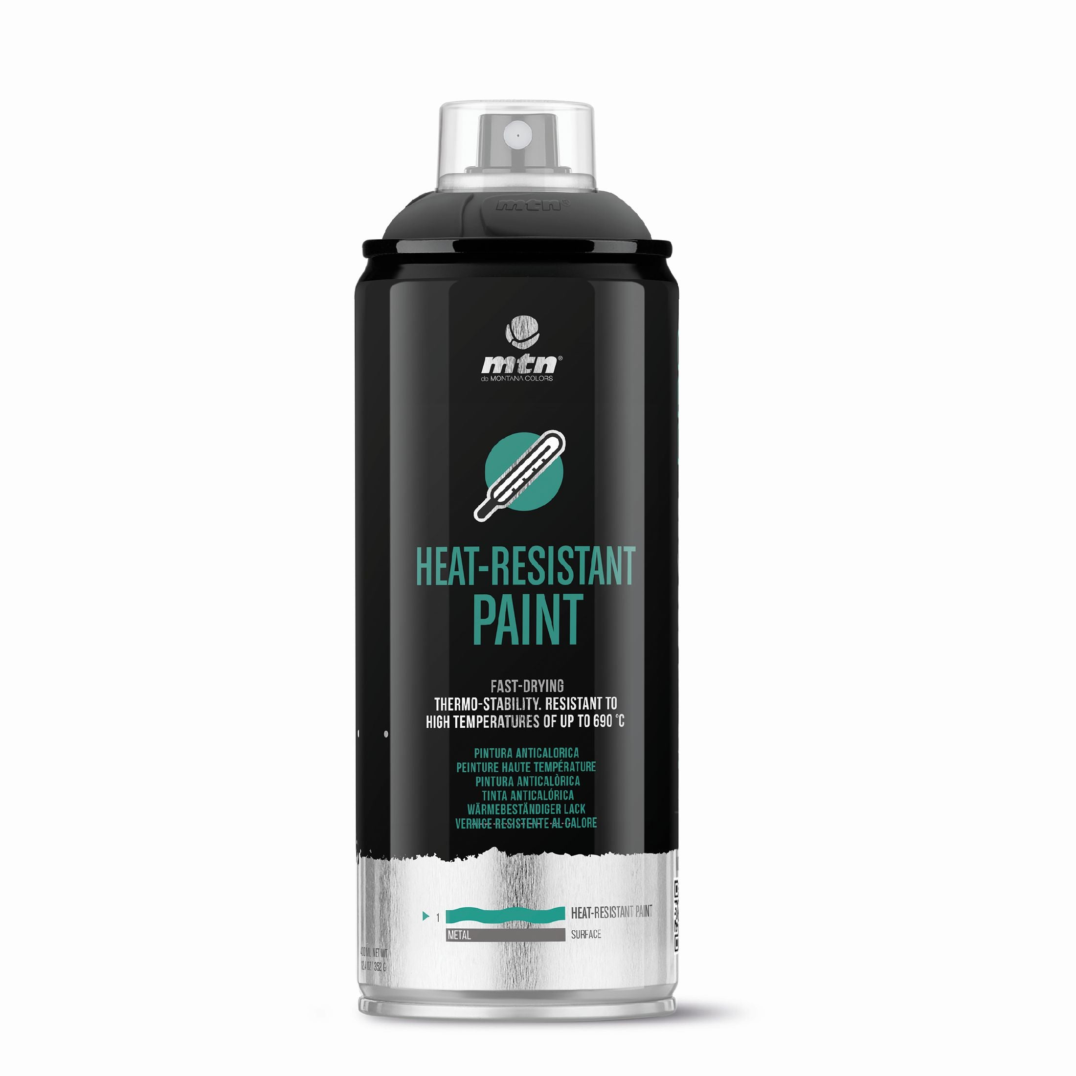 MTN PRO Spray Paint - Heat Resistant Paint 400ml - Black