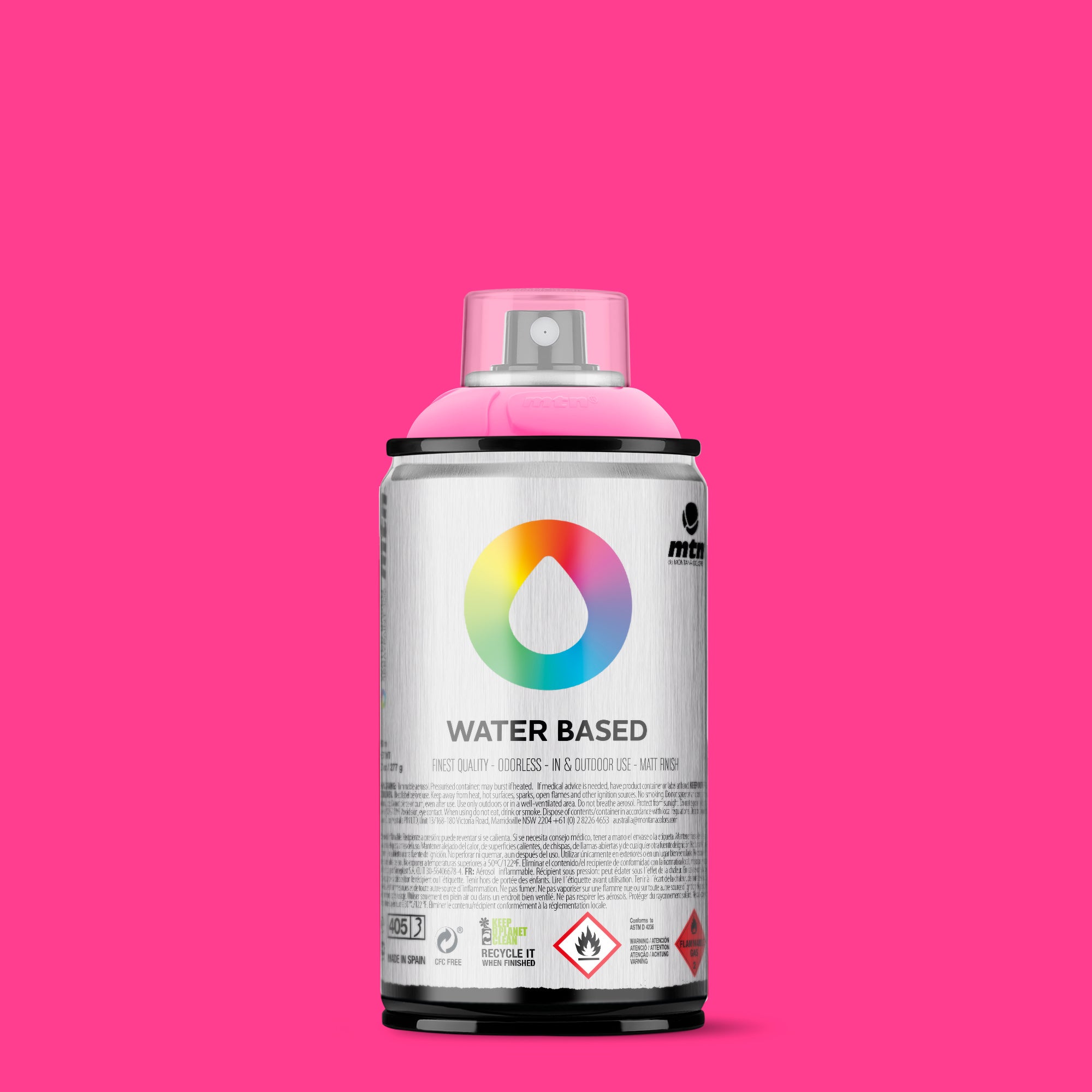MTN Water Based 300ml Spray Paint - WRV - Fluorescent Fuchsia