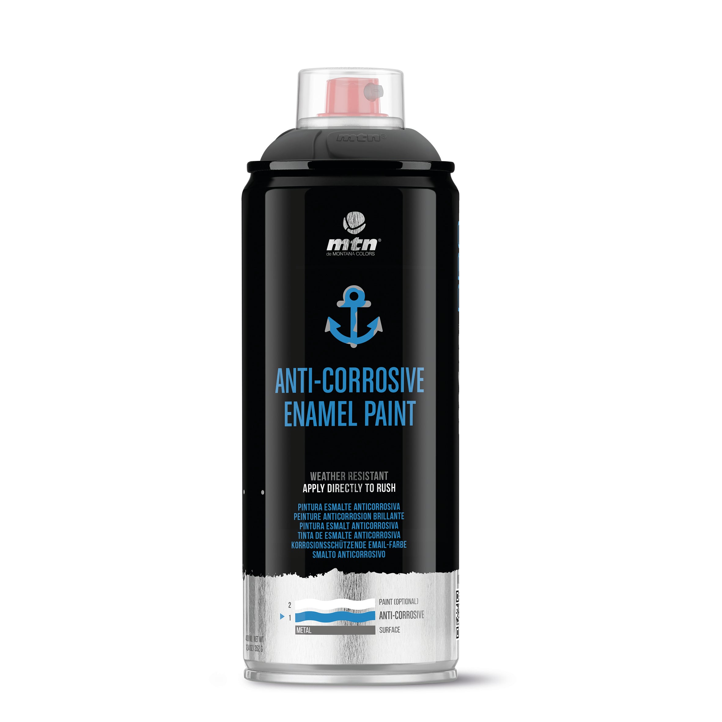 MTN PRO Spray Paint - Anti-Corrosive Enamel Paint 400ml - Black