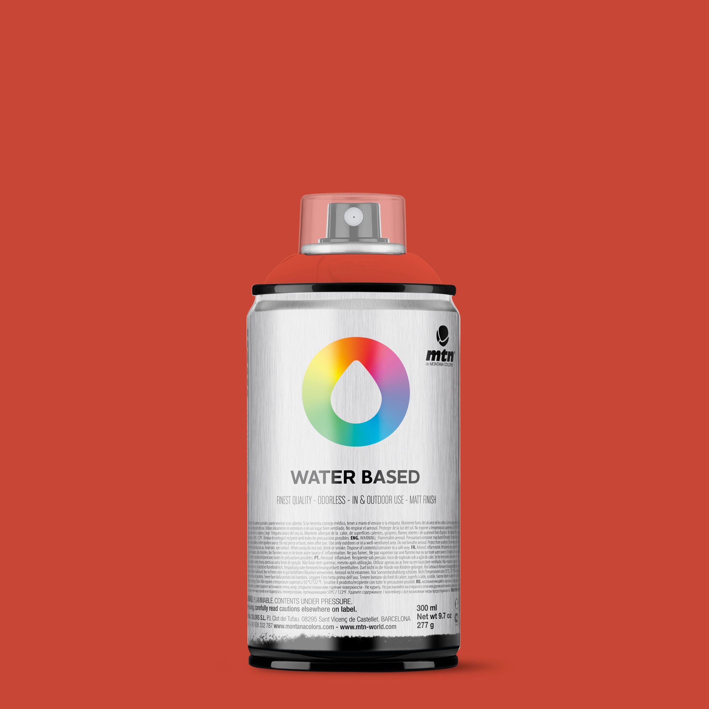 MTN Water Based 300ml Spray Paint - WRV209 - Azo Orange Deep (Calcutta Orange)