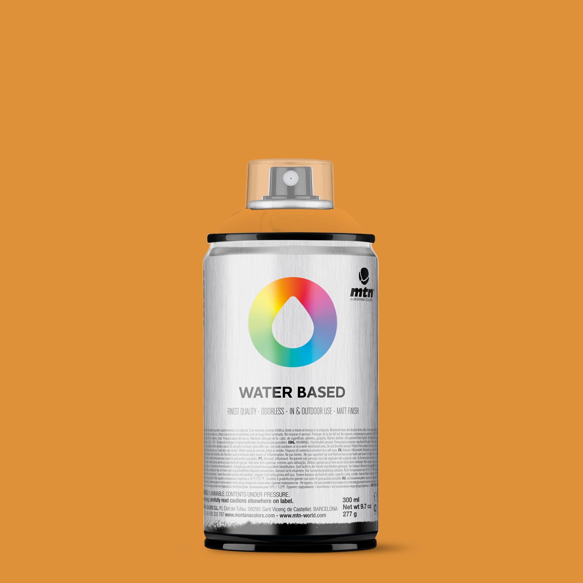 MTN Water Based 300ml Spray Paint - WRV105 - Azo Orange Light (Tangerine)