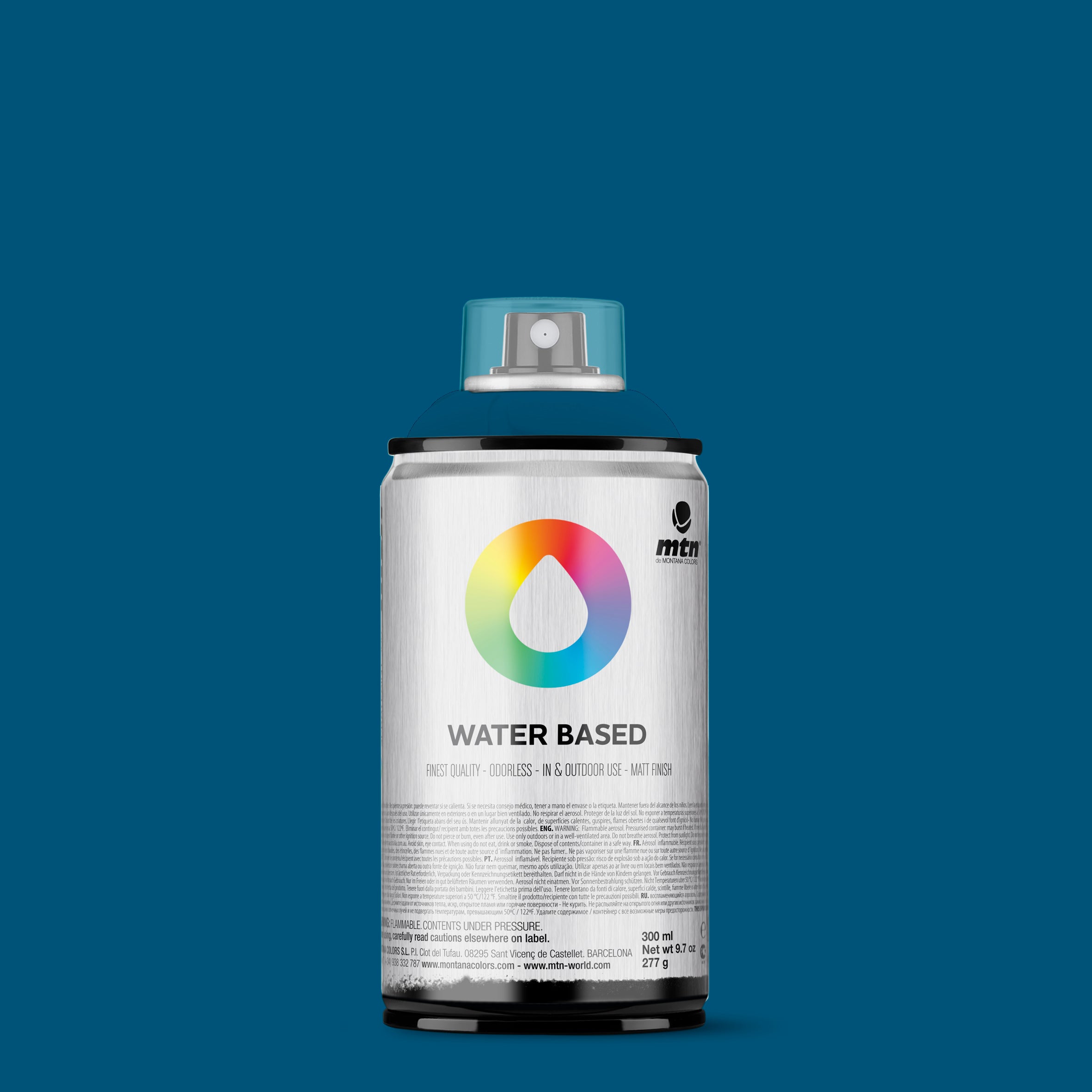 MTN Water Based 300ml Spray Paint - RV234 - Blue Green Dark (Indigo Blue)