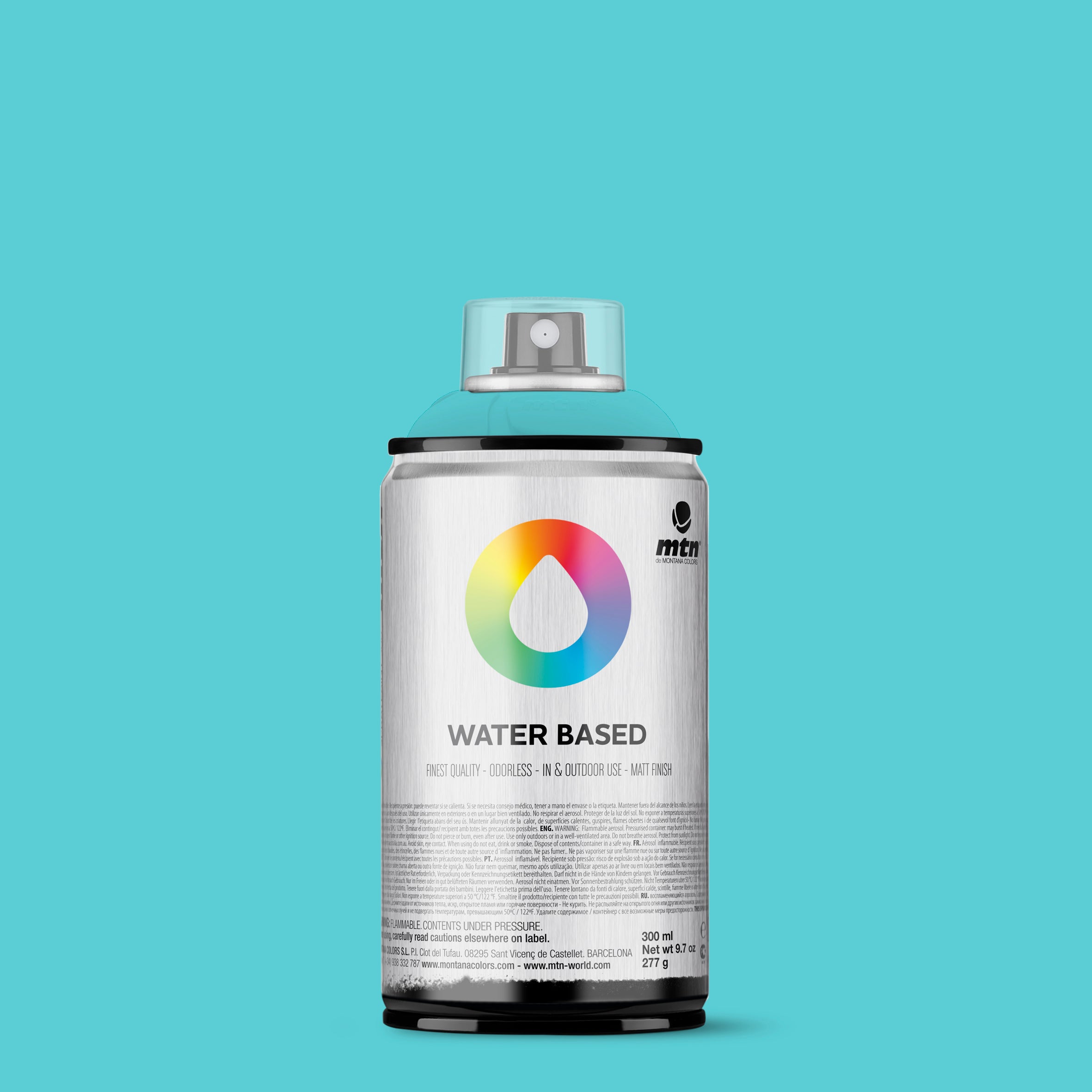 MTN Water Based 300ml Spray Paint - RV341 - Blue Green Pale (Hawaii Blue)