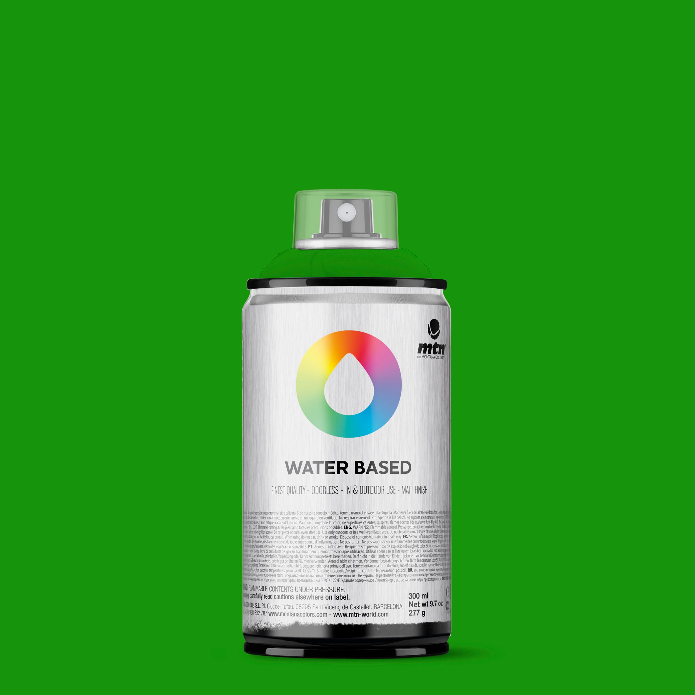 MTN Water Based 300ml Spray Paint - RV334 - Brilliant Yellow Green Deep (Guernica Green)