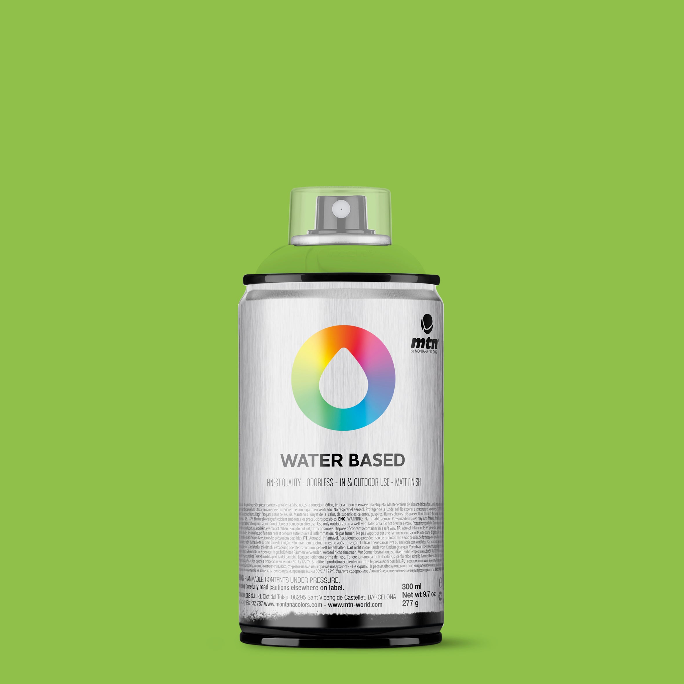 MTN Water Based 300ml Spray Paint - RV34 - Brilliant Light Green (Guacamole Green)
