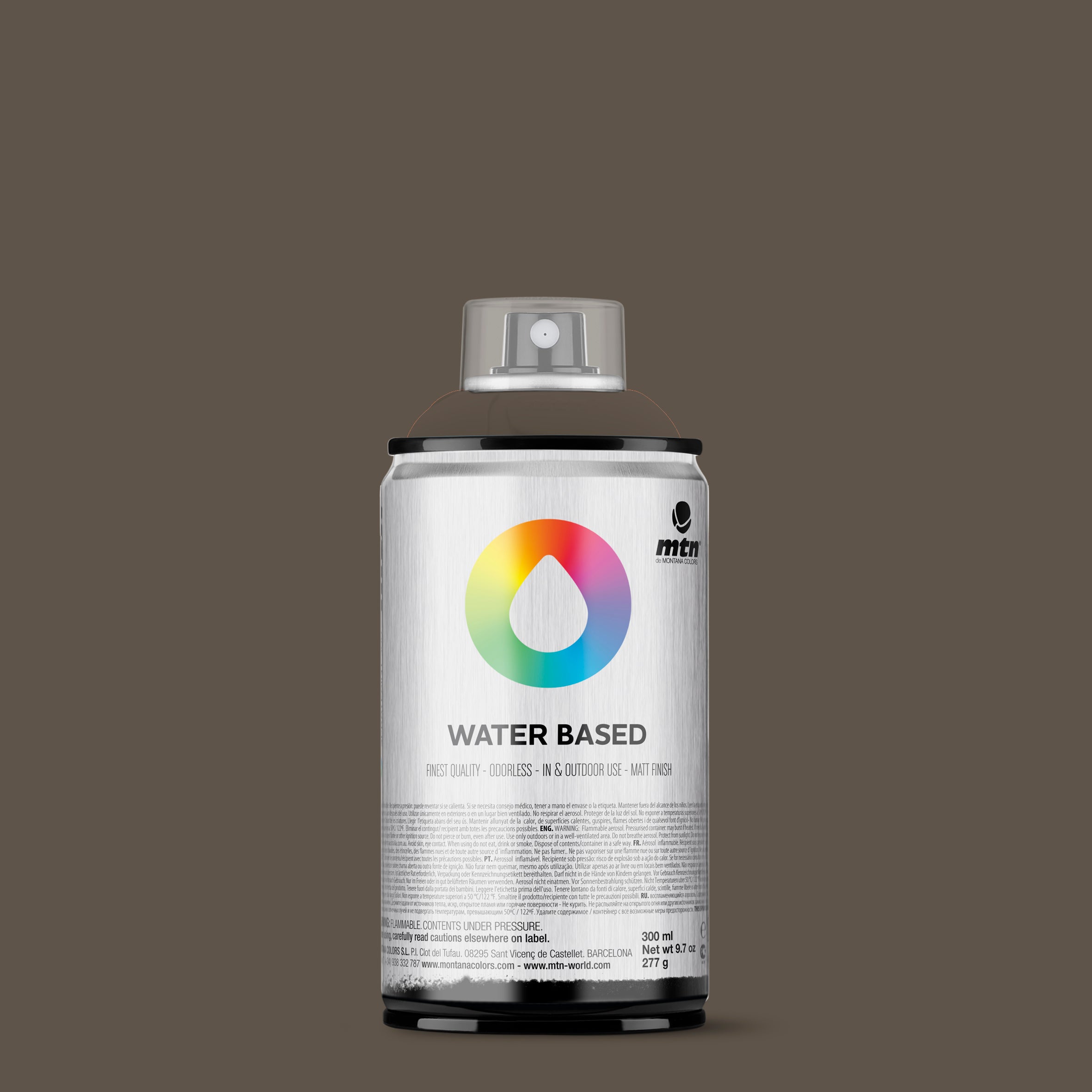 MTN Water Based 300ml Spray Paint - RV266 - Burnt Umber (Volcano Brown)