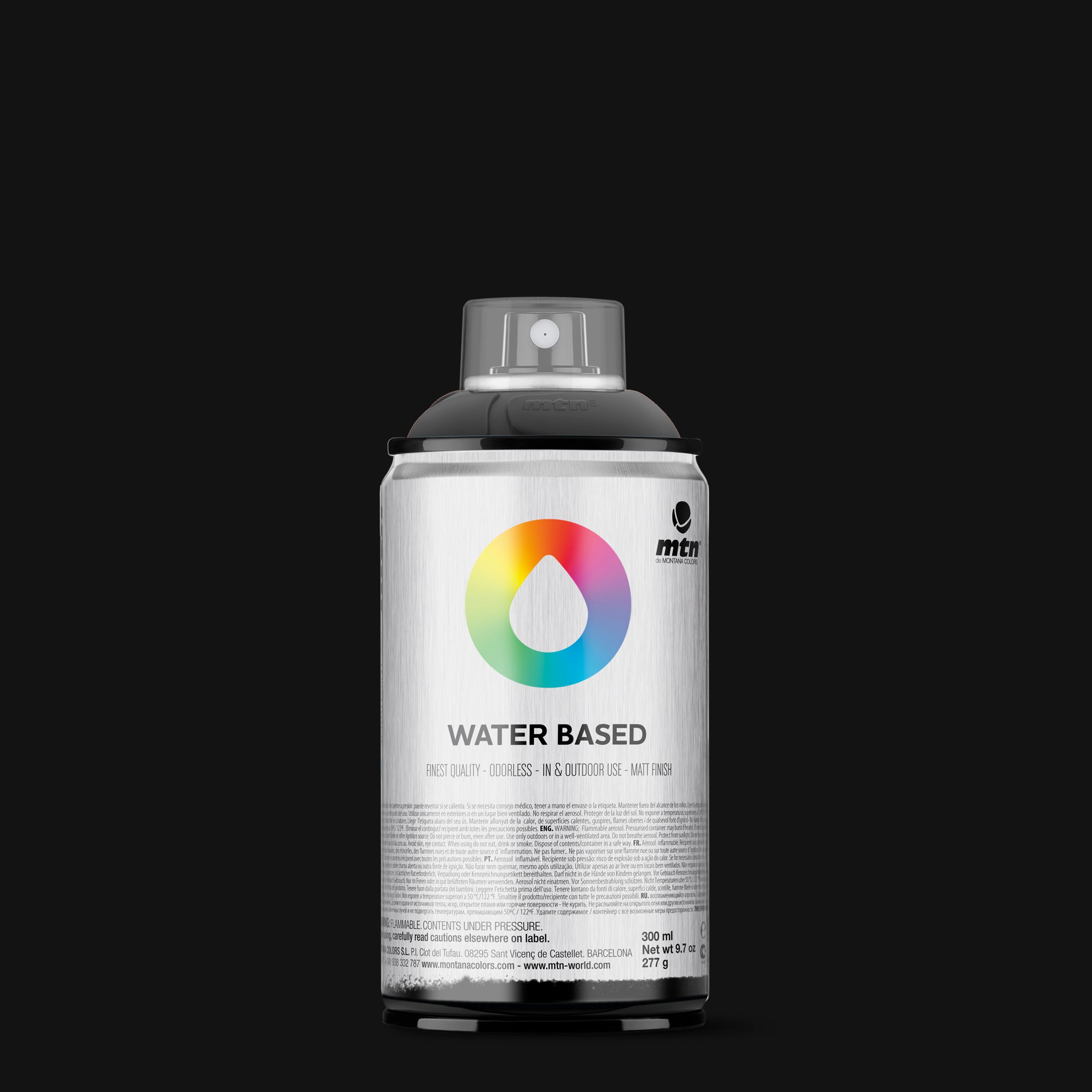 MTN Water Based 300ml Spray Paint - WRV9011 - Carbon Black (Black)