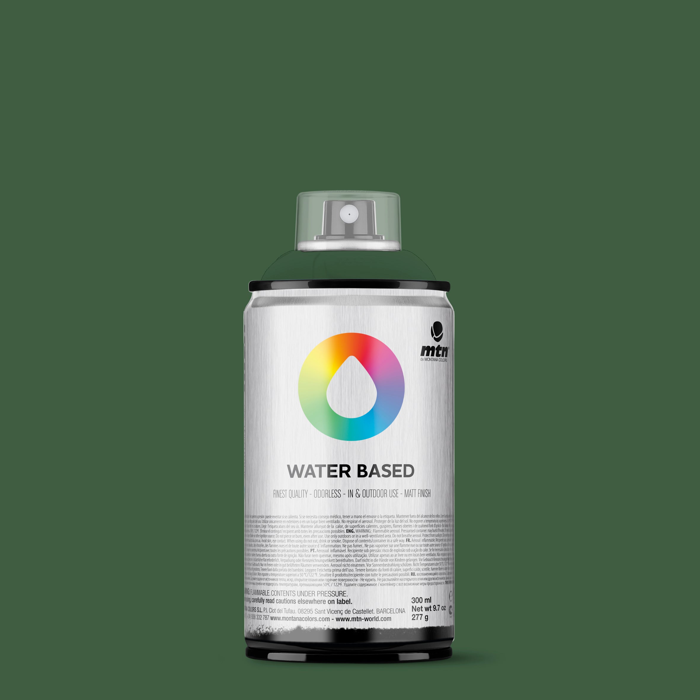 MTN Water Based 300ml Spray Paint - RV346 - Grey Green Dark (Nebraska Green)
