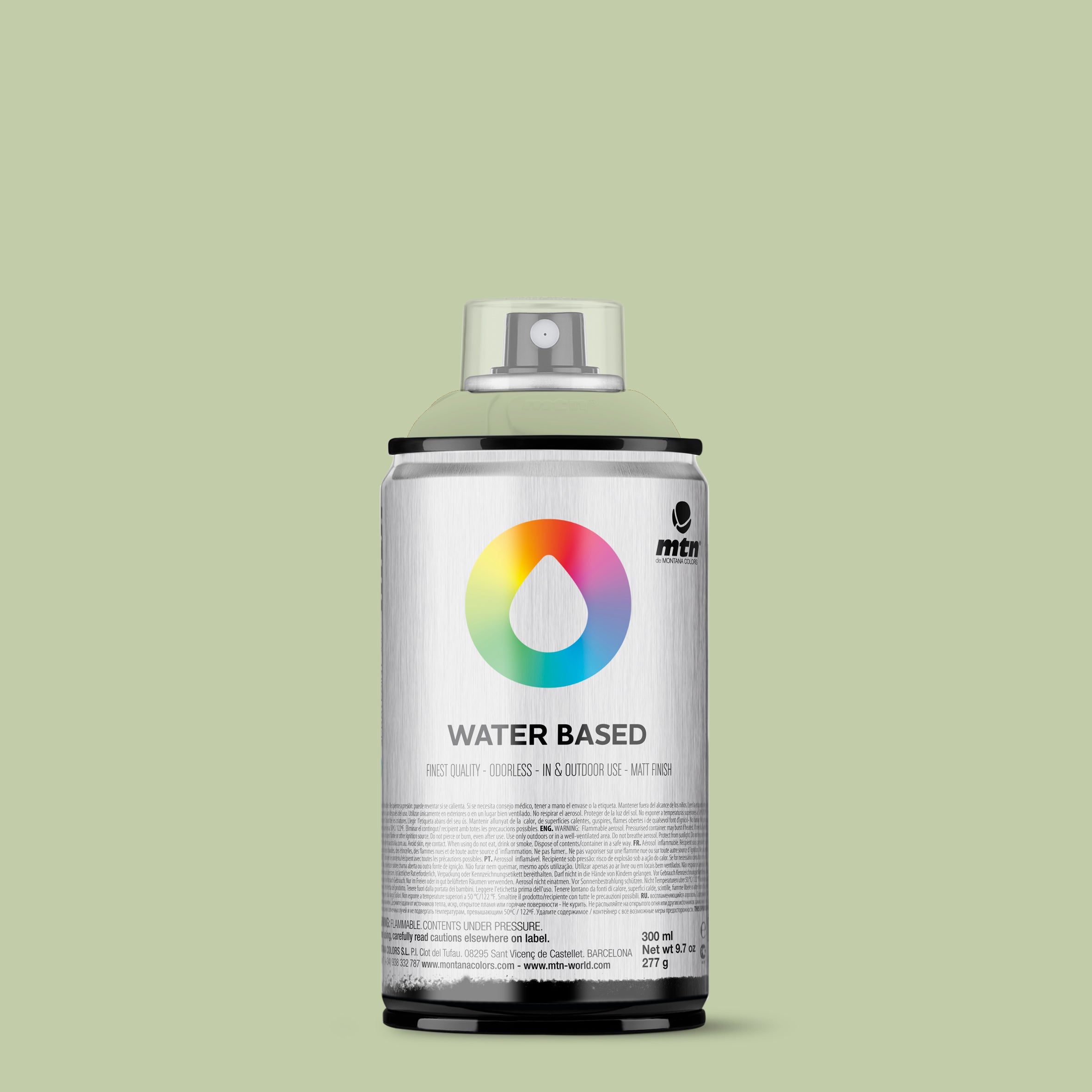 MTN Water Based 300ml Spray Paint - RV344 - Grey Green Pale (Moss Green)