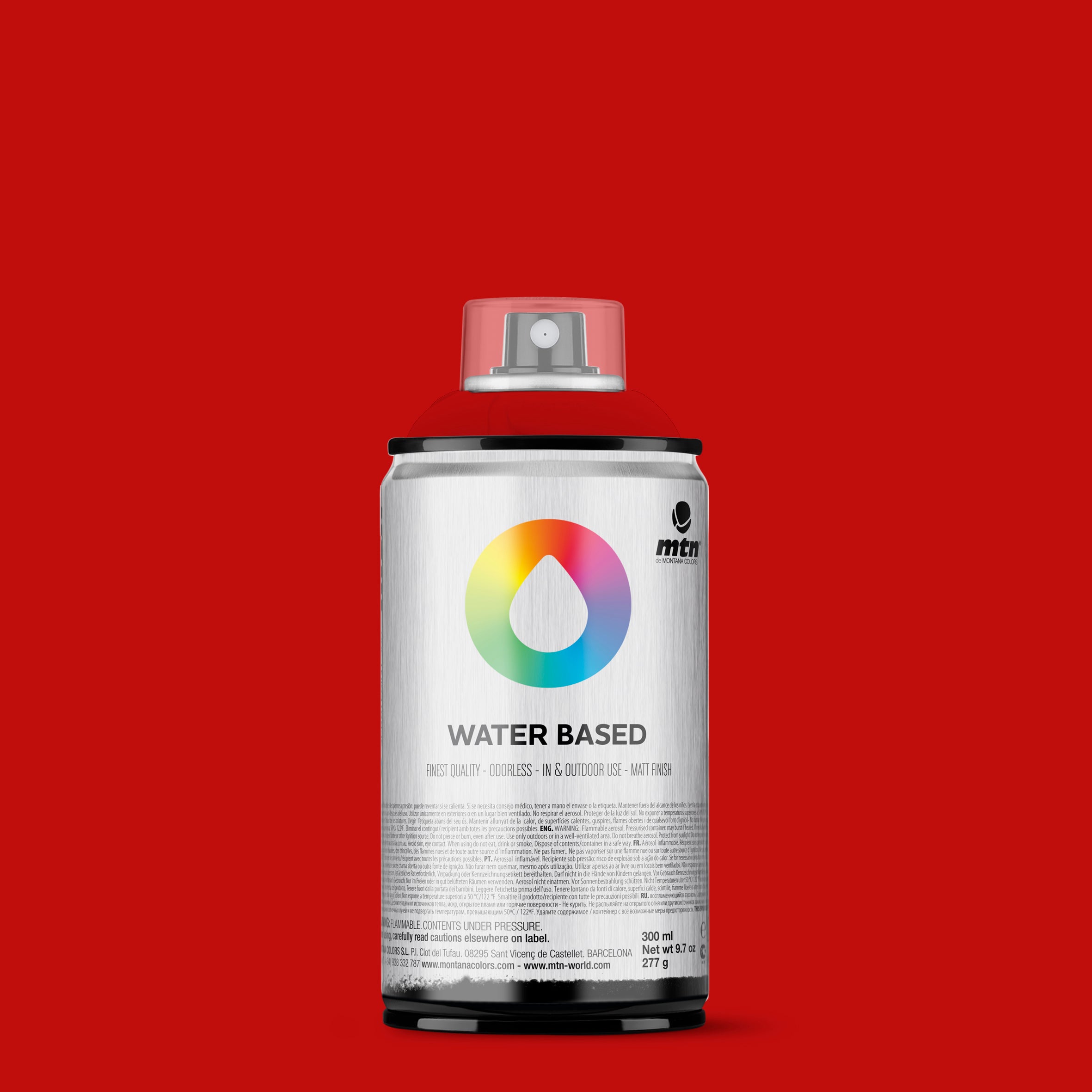 MTN Water Based 300ml Spray Paint - RV241 - Naphthol Red Deep (Madrid Red)