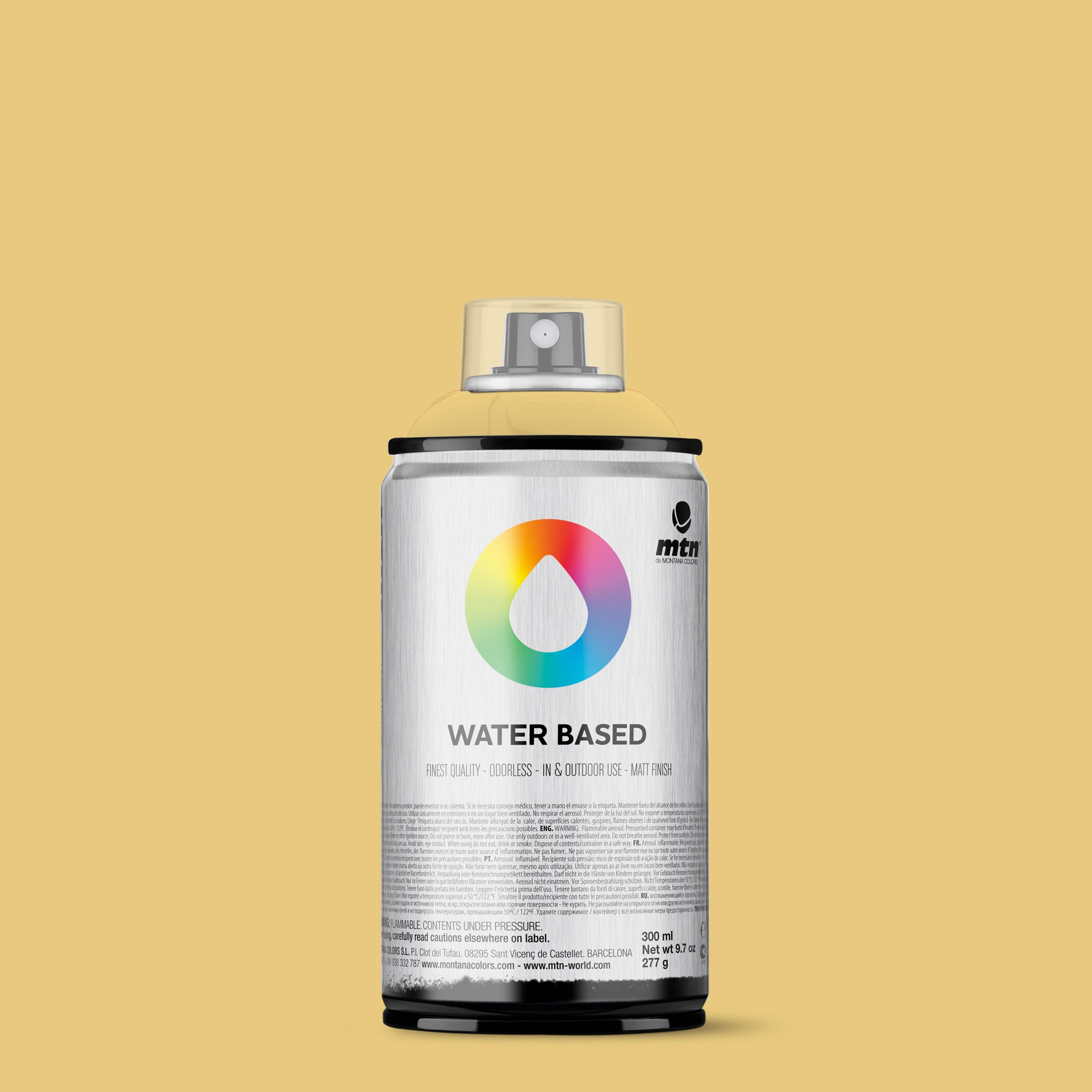 MTN Water Based 300ml Spray Paint - WRV135 - Naples Yellow (Safari Brown)