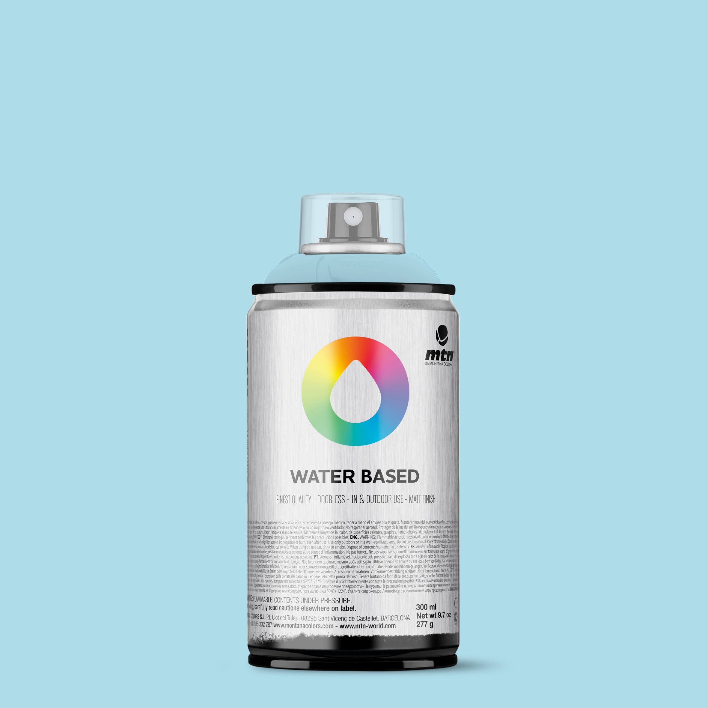 MTN Water Based 300ml Spray Paint - RV326 - Phthalo Blue Pale (Gumball Blue)