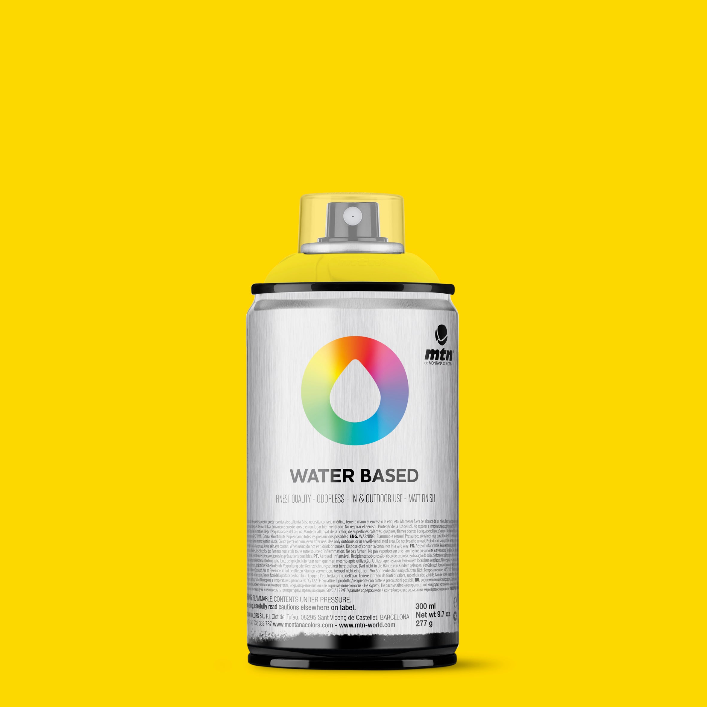 MTN Water Based 300ml Spray Paint - WRV1021 - Cadmium Yellow Medium (Light Yellow)