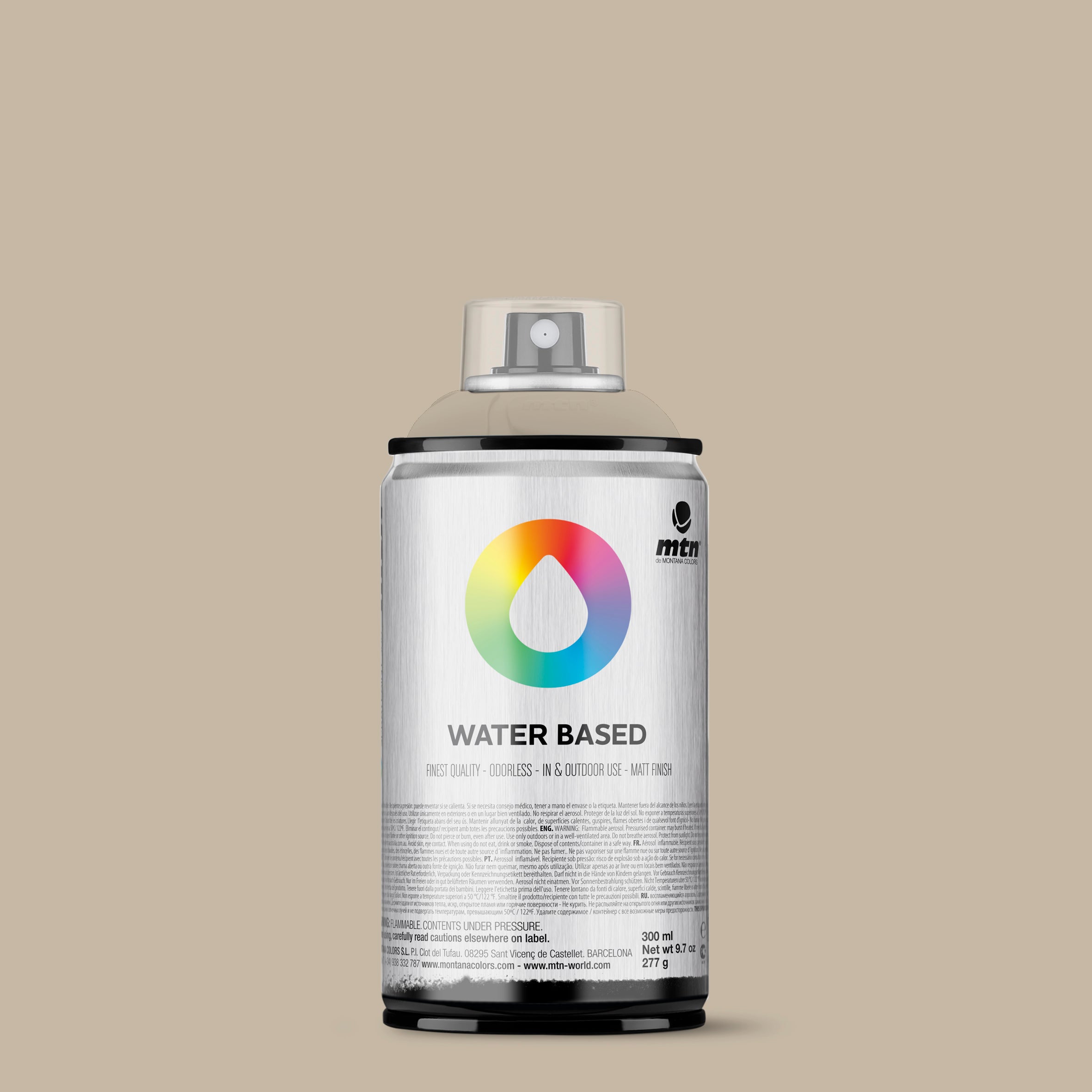 MTN Water Based 300ml Spray Paint - RV303 - Warm Grey Medium (Native Grey)