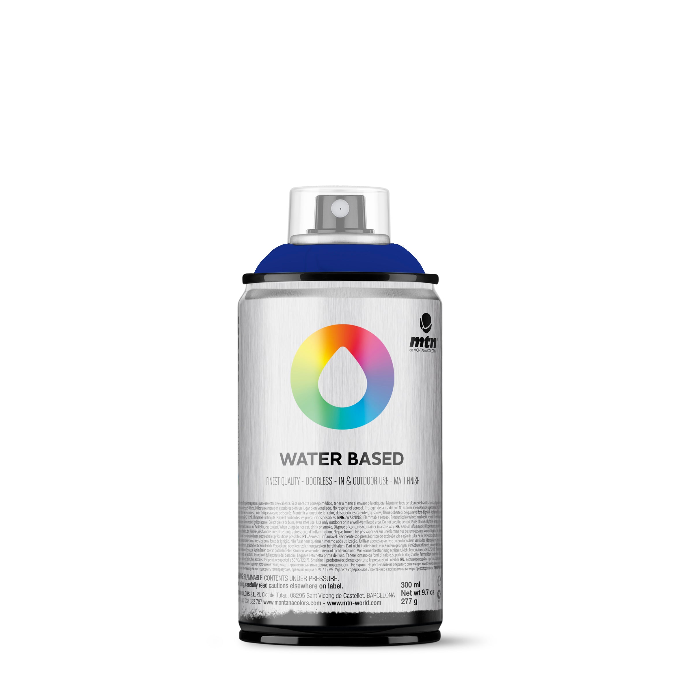 MTN Water Based 300ml Spray Paint - RV340 - Primary Blue Dark (Holy Blue)